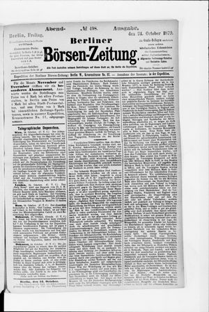 Berliner Börsen-Zeitung vom 24.10.1879