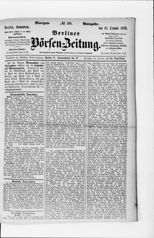 Berliner Börsen-Zeitung vom 25.10.1879