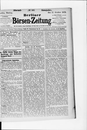 Berliner Börsen-Zeitung vom 27.10.1879