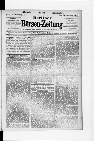 Berliner Börsen-Zeitung vom 28.10.1879