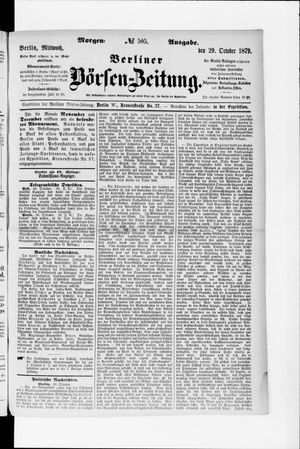 Berliner Börsen-Zeitung vom 29.10.1879