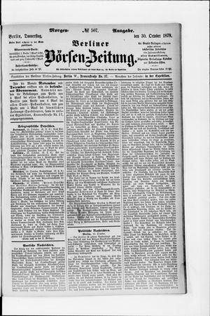 Berliner Börsen-Zeitung vom 30.10.1879