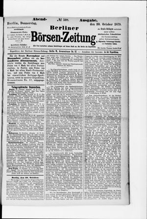 Berliner Börsen-Zeitung vom 30.10.1879
