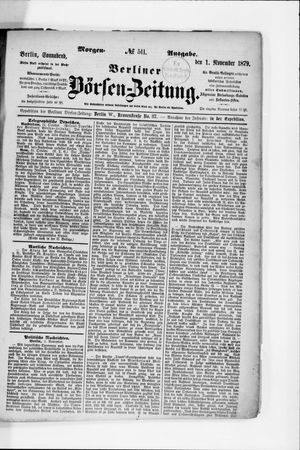 Berliner Börsen-Zeitung vom 01.11.1879