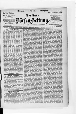Berliner Börsen-Zeitung vom 02.11.1879