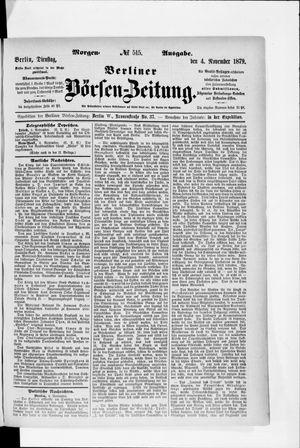 Berliner Börsen-Zeitung vom 04.11.1879