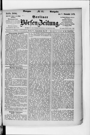 Berliner Börsen-Zeitung vom 07.11.1879