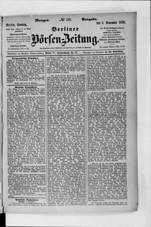 Berliner Börsen-Zeitung vom 09.11.1879