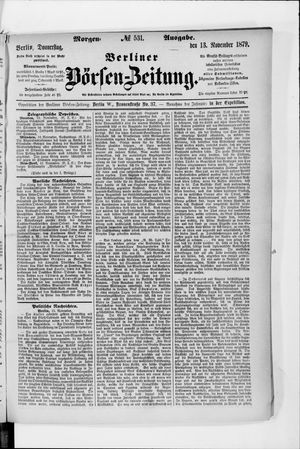 Berliner Börsen-Zeitung vom 13.11.1879