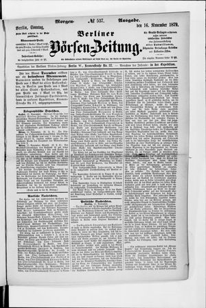 Berliner Börsen-Zeitung vom 16.11.1879