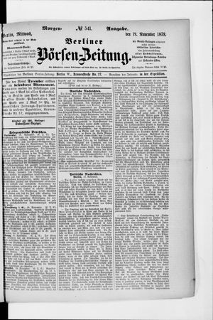 Berliner Börsen-Zeitung vom 19.11.1879