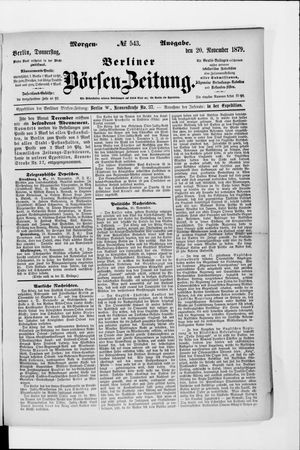 Berliner Börsen-Zeitung vom 20.11.1879