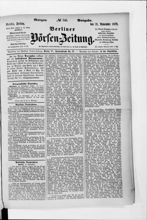 Berliner Börsen-Zeitung vom 21.11.1879
