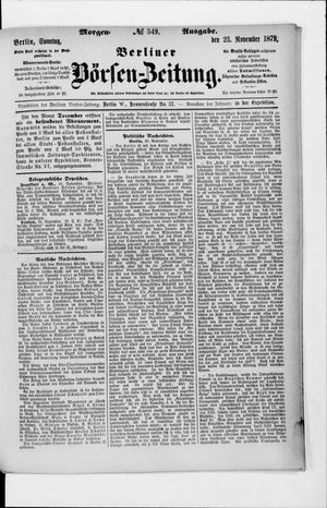 Berliner Börsen-Zeitung vom 23.11.1879