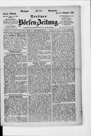 Berliner Börsen-Zeitung vom 26.11.1879