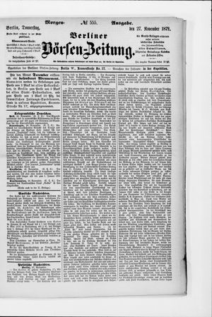 Berliner Börsen-Zeitung vom 27.11.1879
