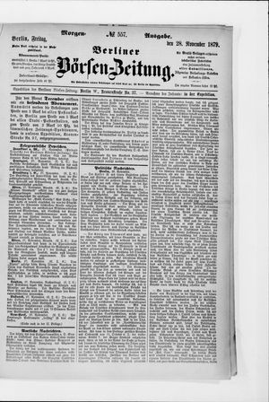 Berliner Börsen-Zeitung vom 28.11.1879