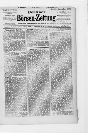Berliner Börsen-Zeitung vom 28.11.1879