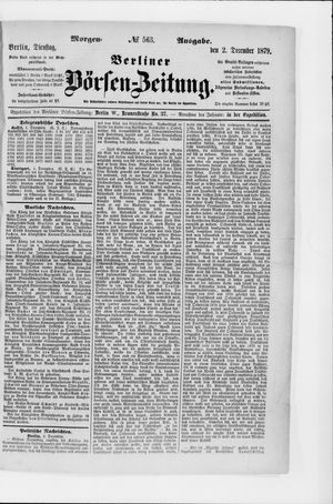 Berliner Börsen-Zeitung vom 02.12.1879