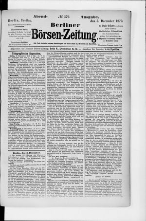 Berliner Börsen-Zeitung vom 05.12.1879