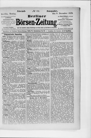 Berliner Börsen-Zeitung vom 08.12.1879