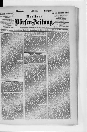 Berliner Börsen-Zeitung vom 13.12.1879