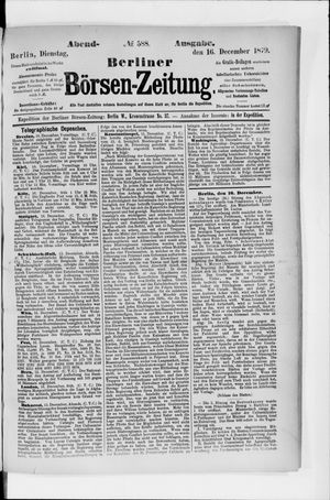 Berliner Börsen-Zeitung vom 16.12.1879