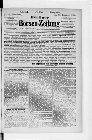 Berliner Börsen-Zeitung vom 20.12.1879