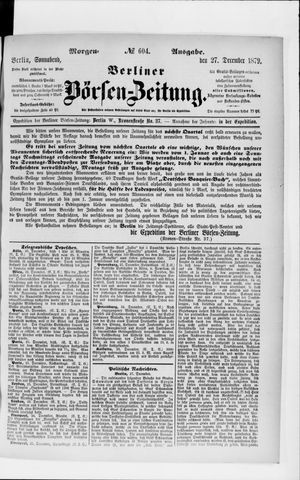 Berliner Börsen-Zeitung vom 27.12.1879