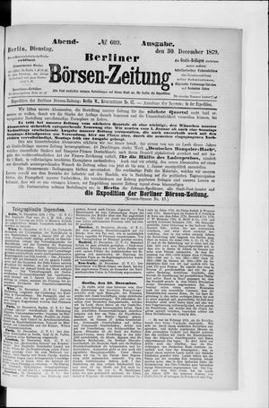 Berliner Börsen-Zeitung vom 30.12.1879