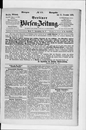 Berliner Börsen-Zeitung vom 31.12.1879