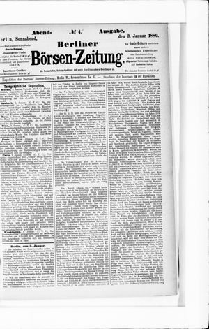 Berliner Börsen-Zeitung vom 03.01.1880