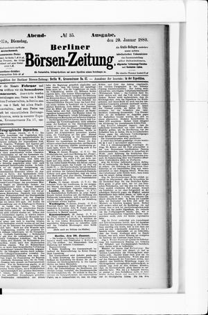 Berliner Börsen-Zeitung on Jan 20, 1880