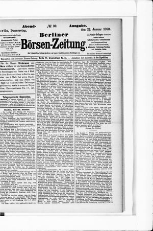 Berliner Börsen-Zeitung vom 22.01.1880