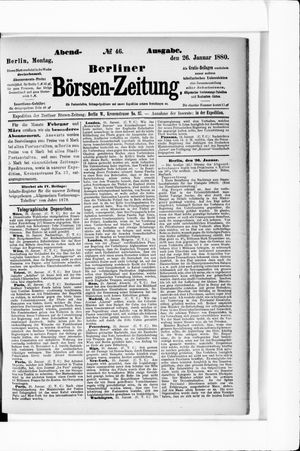 Berliner Börsen-Zeitung on Jan 26, 1880