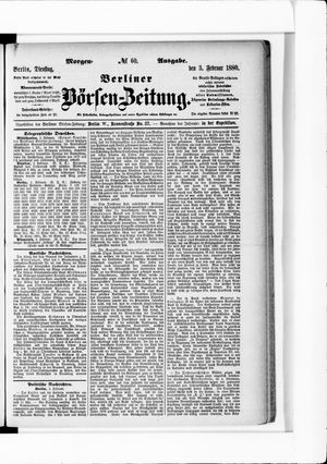 Berliner Börsen-Zeitung vom 03.02.1880