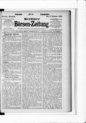 Berliner Börsen-Zeitung vom 03.02.1880