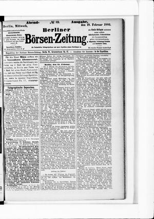Berliner Börsen-Zeitung vom 18.02.1880