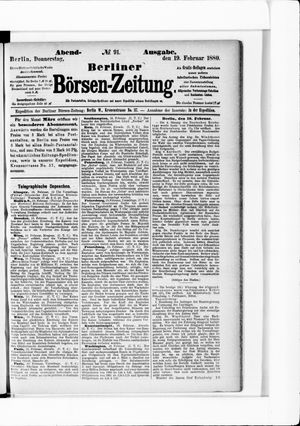Berliner Börsen-Zeitung vom 19.02.1880