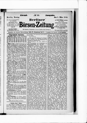 Berliner Börsen-Zeitung on Mar 1, 1880