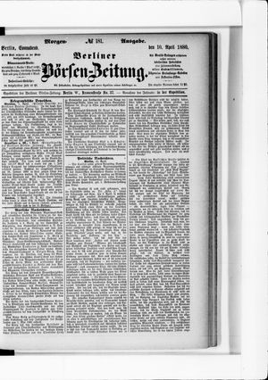 Berliner Börsen-Zeitung vom 10.04.1880