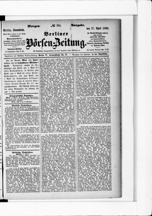 Berliner Börsen-Zeitung on Apr 17, 1880