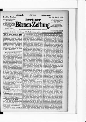 Berliner Börsen-Zeitung on Apr 19, 1880