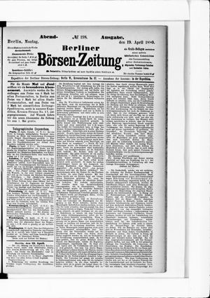 Berliner Börsen-Zeitung vom 19.04.1880