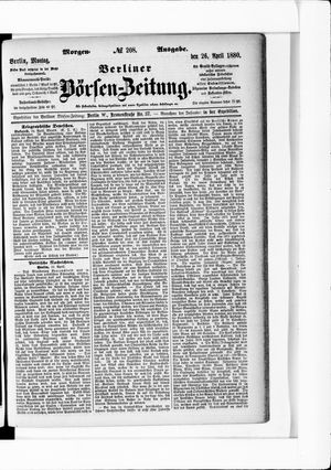 Berliner Börsen-Zeitung vom 26.04.1880