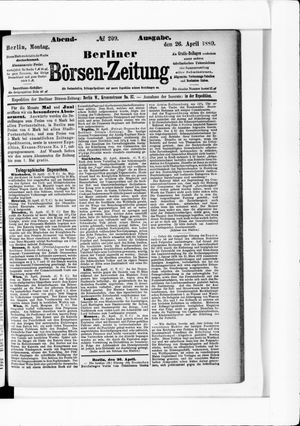 Berliner Börsen-Zeitung on Apr 26, 1880