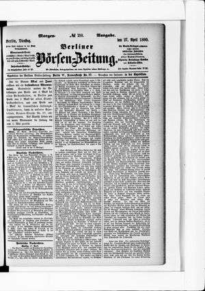 Berliner Börsen-Zeitung vom 27.04.1880