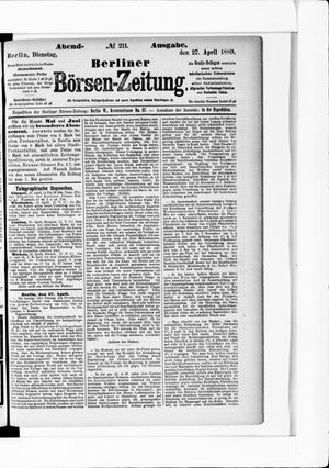 Berliner Börsen-Zeitung vom 27.04.1880
