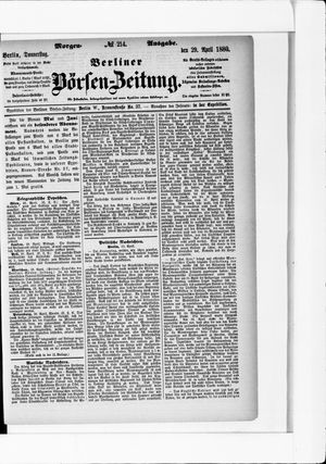 Berliner Börsen-Zeitung on Apr 29, 1880