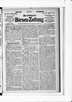 Berliner Börsen-Zeitung vom 29.04.1880
